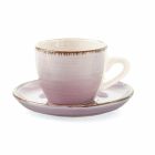 Coffee Cups with Saucer in Colored Hand Painted Stoneware 12 Pcs - Abruzzo Viadurini