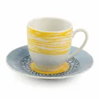 Coffee Cups with Saucer in Colored Porcelain 12 Pieces - Backdrop Viadurini