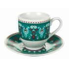Coffee Cups and Saucer in Assorted Colored Porcelain 12 Pcs - Persia Viadurini