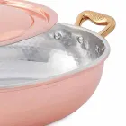 Hand Tinned Copper Oval Design Pan with Lid 27x20 cm - Mariachiara Viadurini