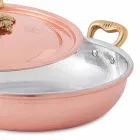 Round Design Tinned Copper Pan with Lid 24 cm - Mariastella Viadurini