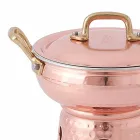 Rounded Pan for Sauce in Hand Tinned Copper Base and Lid - Gianmatteo Viadurini