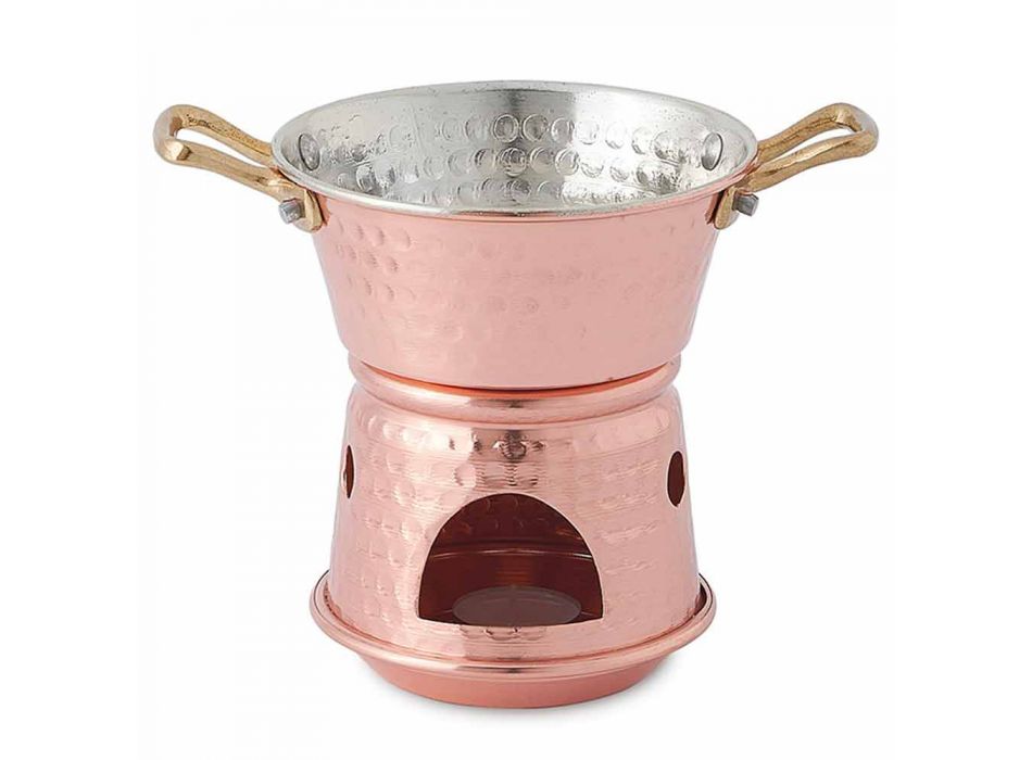 Hand Tinned Copper Sauce Pan with Handles and Base 14 cm - Gianmatteo Viadurini