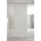 White Light Linen Curtain with Italian Luxury Design Buttons - Geogeo Viadurini
