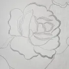 White Curtain in Linen Gauze and Organza with Elegant Rose Embroidery - Mariarosa Viadurini