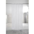 Italian Luxury Light Linen Curtain with Organza and White Embroidery - Marinella Viadurini