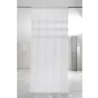 White Linen Curtain with Organza and Shabby Design Embroidery Made in Italy - Marpessa Viadurini