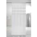 White Linen Curtain with Organza and Embroidery, Design Made in Italy - Marpessa