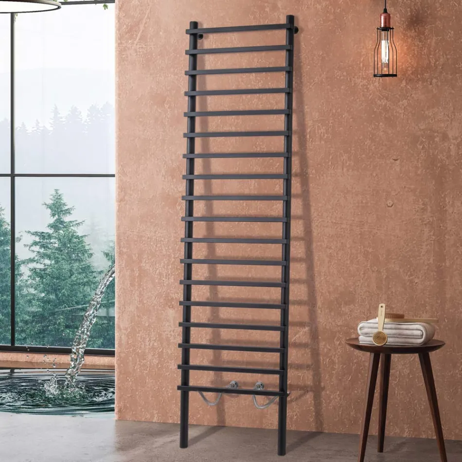 Black Carbon Steel Hydraulic Radiator Made in Italy - Raggio Viadurini