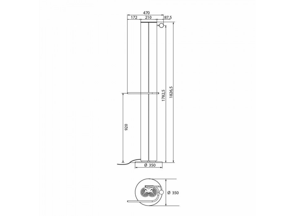 Vertical Design Bathroom Radiator Electric Floor 450 Watt - Ottolungo Viadurini