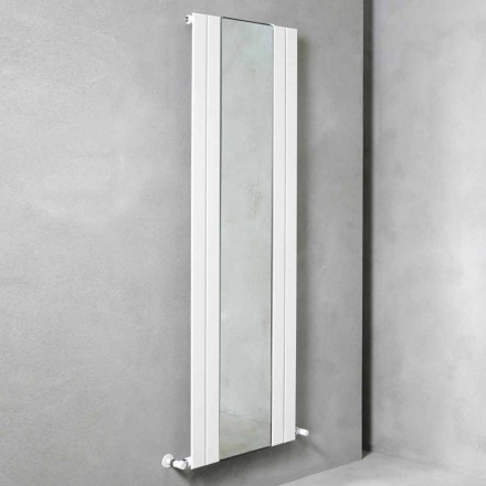 Design Vertical Bathroom Radiator in Steel with 587 W Mirror - Picchio Viadurini