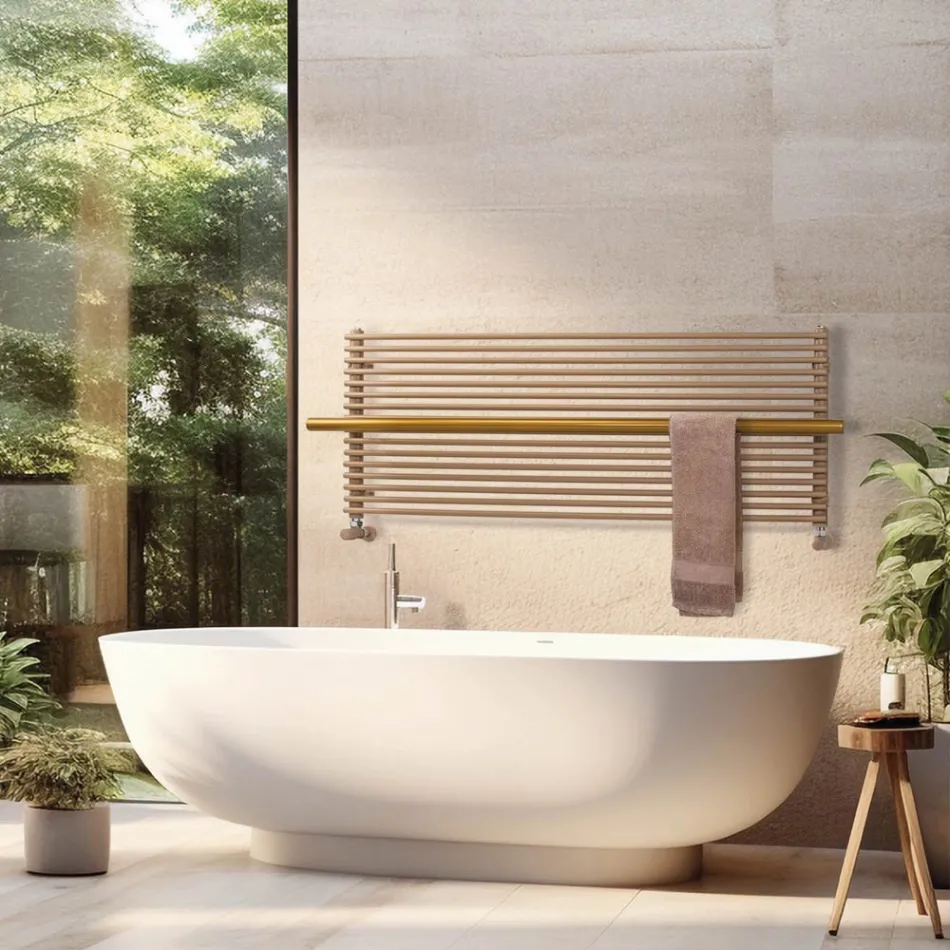 Beige Mixed Carbon Steel Radiator Made in Italy - Solaris Viadurini
