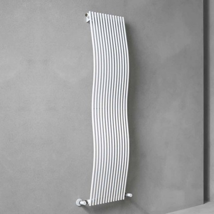 Vertical Bathroom Radiator Modern Design Wavy 1181 Watt - Tucano Viadurini