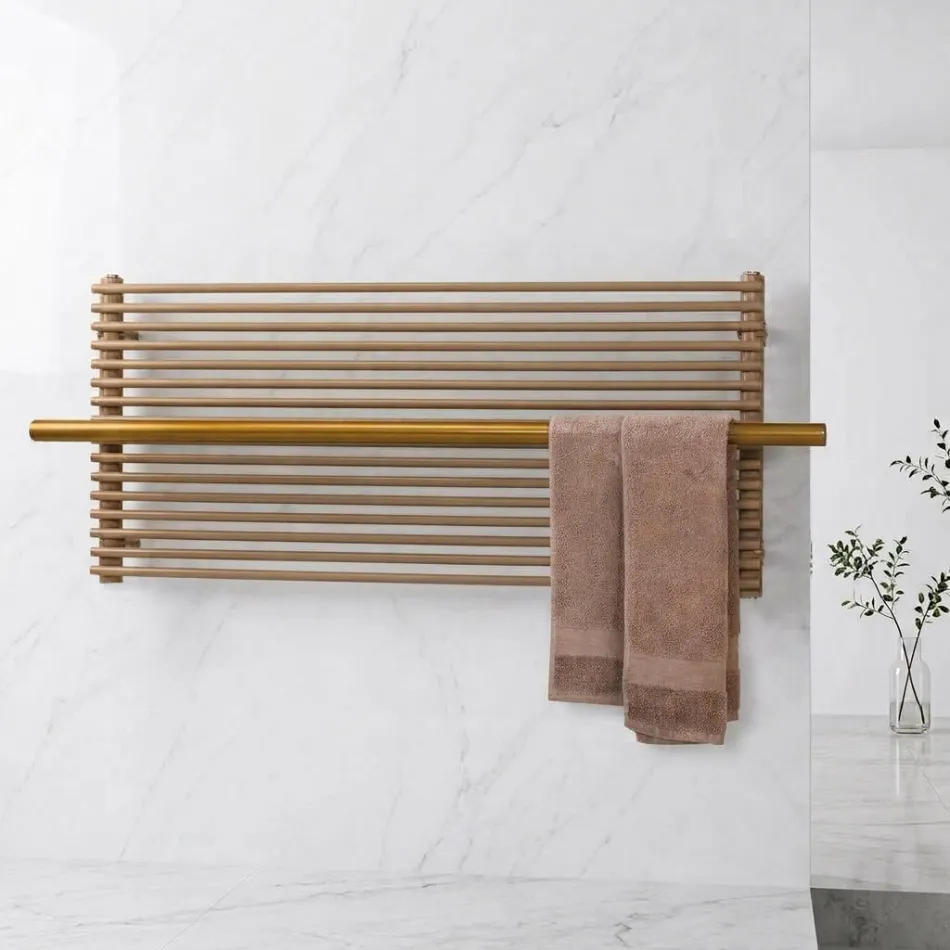 Beige Carbon Steel Electric Radiator Made in Italy - Solaris Viadurini