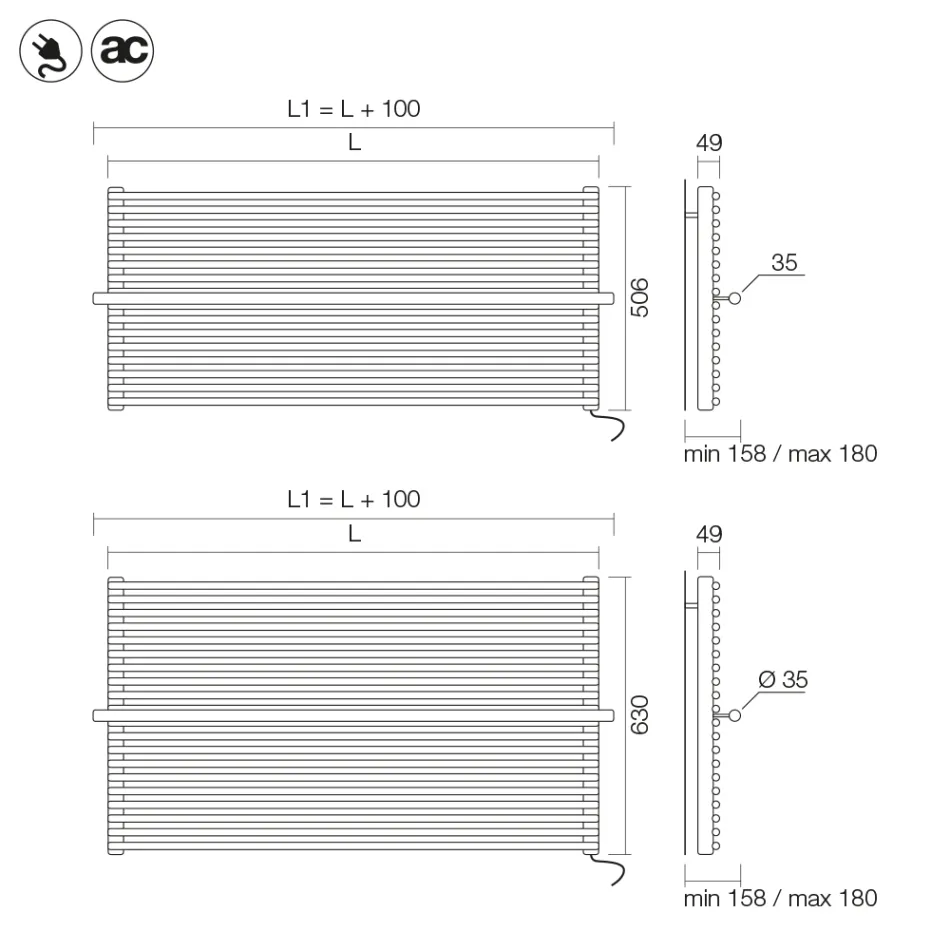 Beige Carbon Steel Electric Radiator Made in Italy - Solaris Viadurini