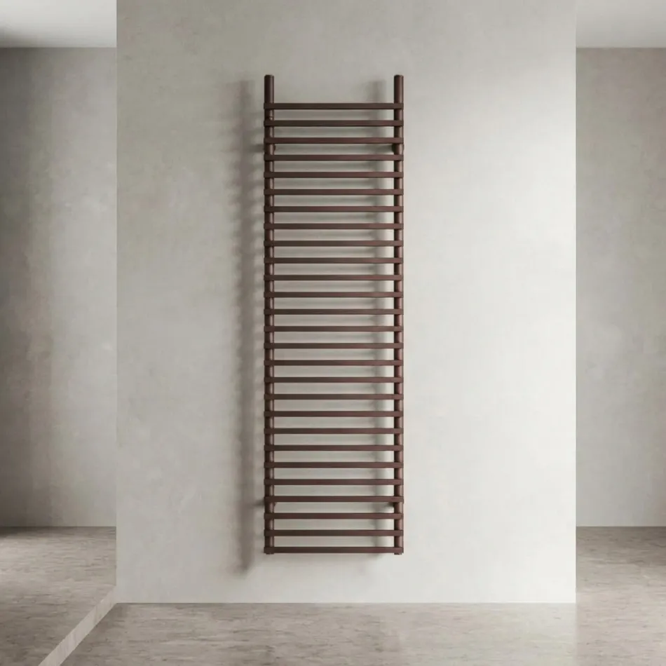 Electric Radiator in Carbon Steel, Brown and Copper, Made in Italy - Ignis Viadurini