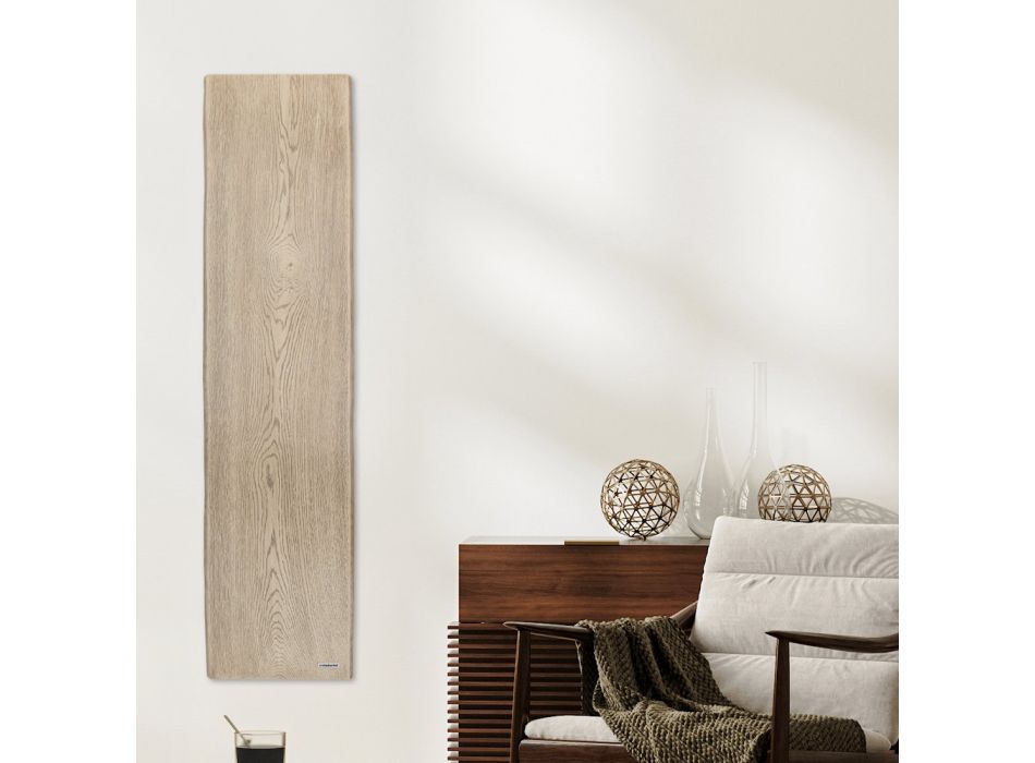 Electric radiator in Italian marble powder with wood effect - Wood50 Viadurini