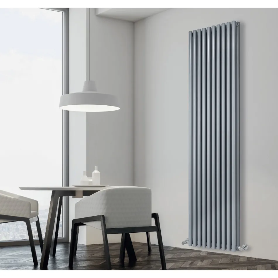 Hydraulic radiator with horizontal collectors and vertical pipes - Colomba Viadurini