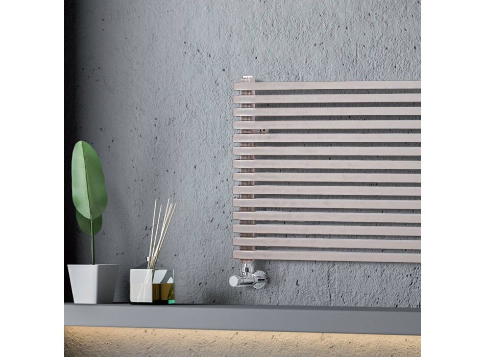Hydraulic Radiator with Single Square Section Elements Made in Italy - Nougat Viadurini