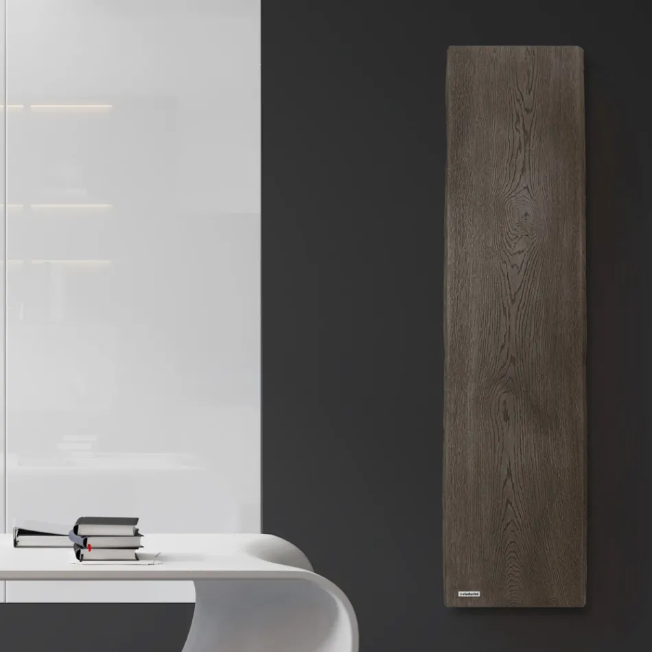Hydraulic radiator with wood finish in Italian marble powder - Wood50 Viadurini