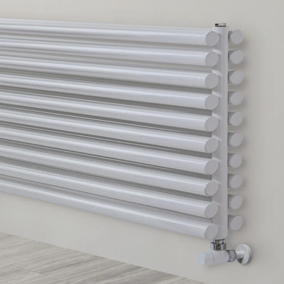 Hydraulic Radiator in Steel Pure White Finish Made in Italy - Cookies Viadurini
