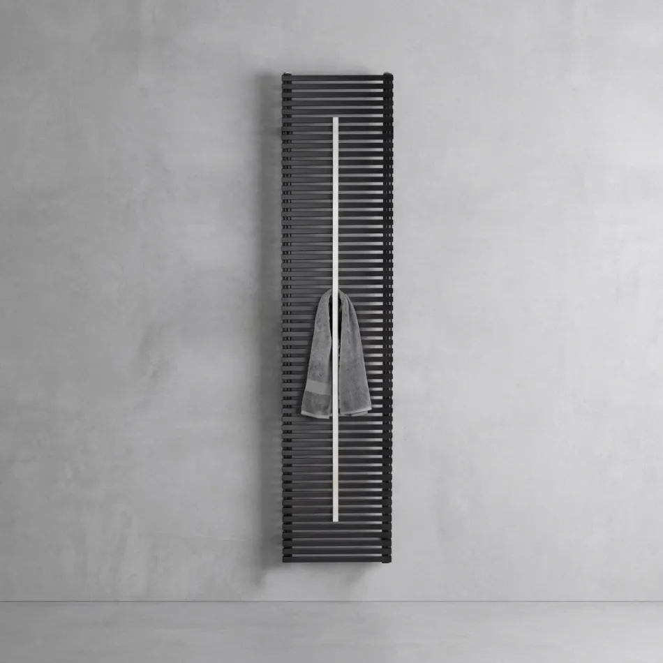 Carbon Steel Radiator with Towel Rail Made in Italy - Lux Viadurini