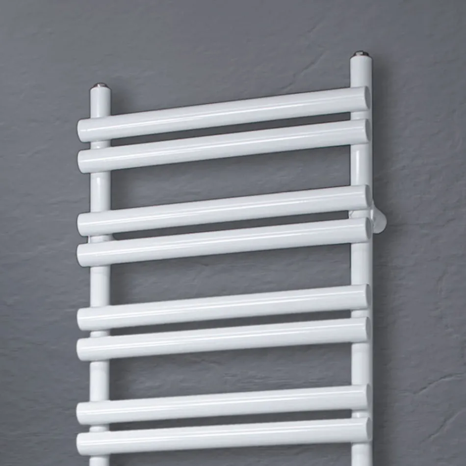 Mixed heated towel rail in carbon steel Made in Italy - Bavarian Viadurini