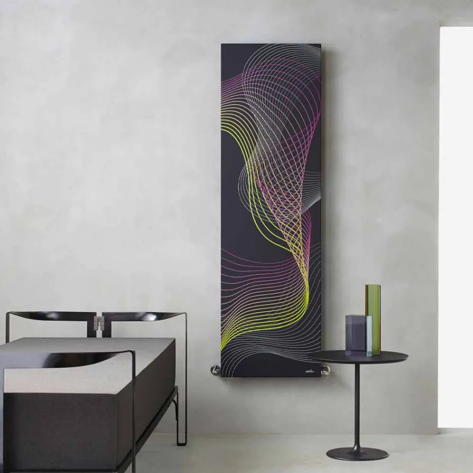 Modern Hydraulic Wall-Mounted Radiator in Steel with 839 Watt Decoration - Kelvin Viadurini