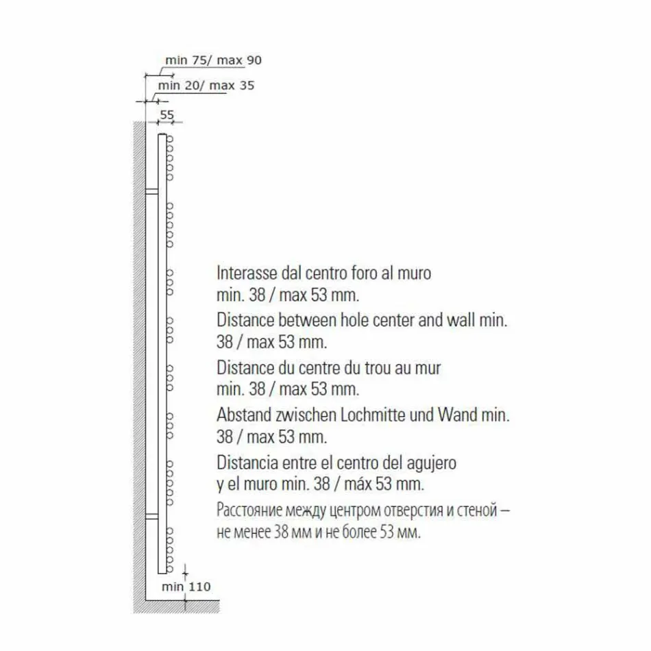 Radiator Chrome Towel Warmer in Steel Hydraulic Design 483 W - Pavone Viadurini