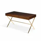 Modern dressing table with opening top in polished ebony wood Ada 3 Viadurini