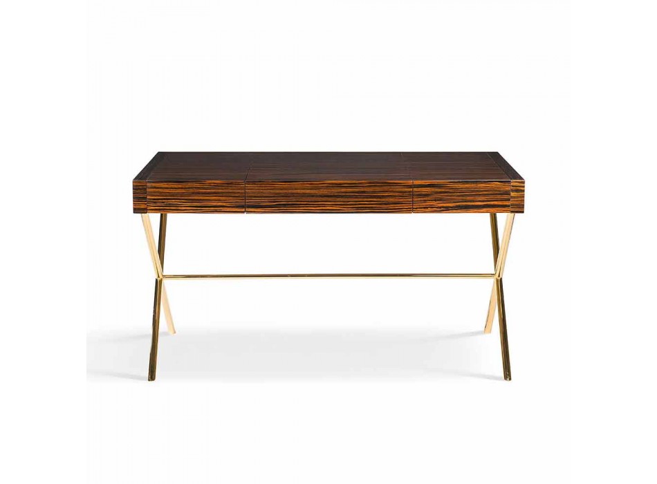 Modern dressing table with opening top in polished ebony wood Ada 3 Viadurini