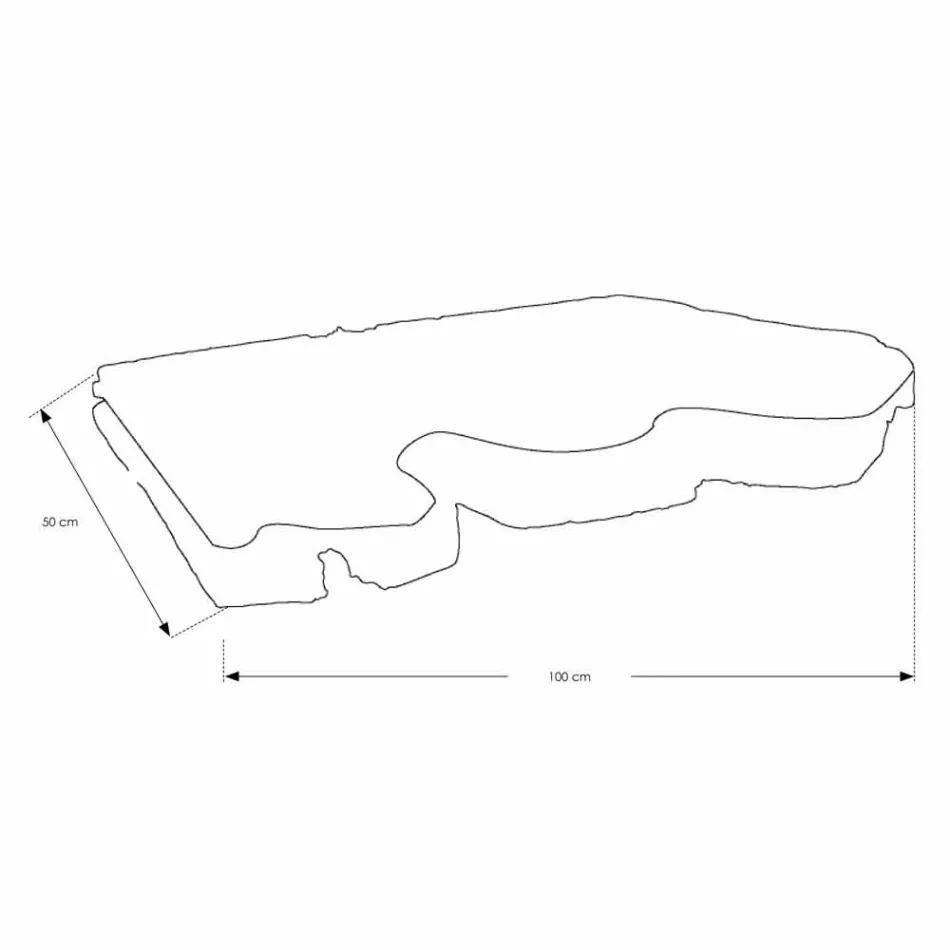 Suspended Bathroom Top in Solid Teak Wood, Unique Piece - Perfect Viadurini