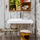 Suspended Solid Surface top with integrated Arona sink Viadurini