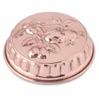 Round Hand Tinned Copper Cake Pan with Fruit Decoration 28 cm - Gianmattia Viadurini