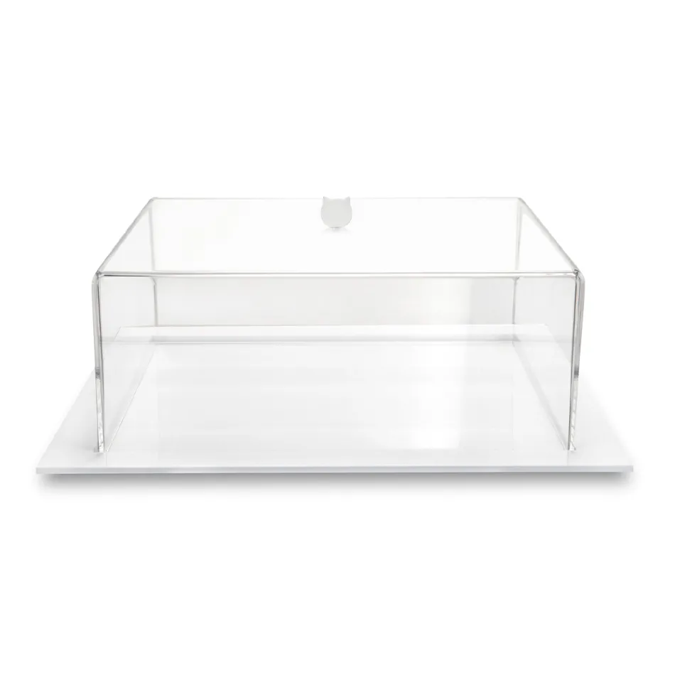 Transparent Plexiglass Square Cake Pan Made in Italy 2 Sizes - Crotone Viadurini