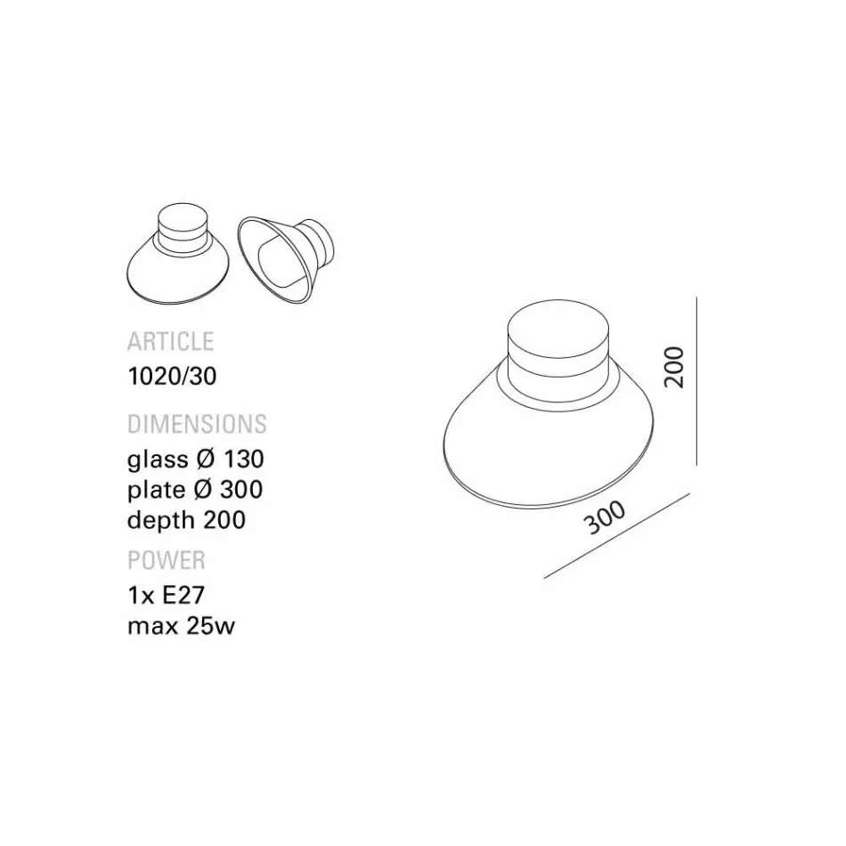 Toscot Chapeau! Wall / ceiling lamp made in Tuscany Viadurini