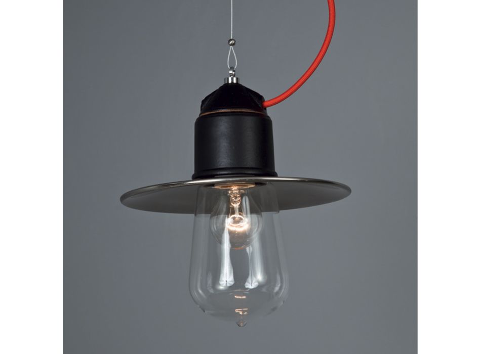 Toscot Novecento terracotta suspension lamp with rosette Viadurini