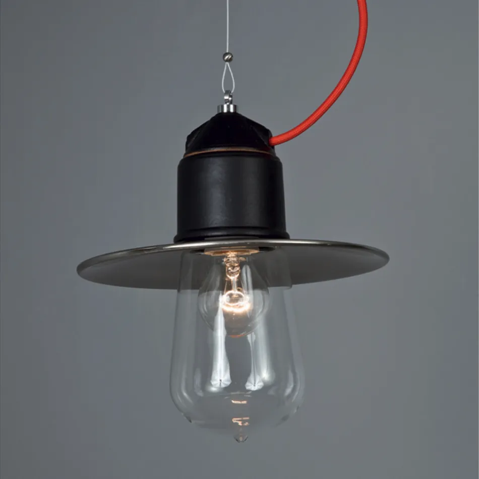 Toscot Novecento terracotta suspension lamp with rosette Viadurini