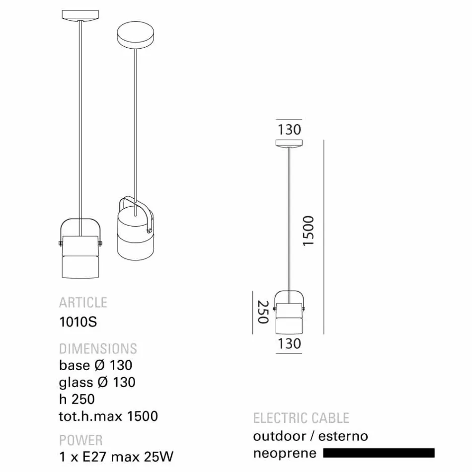 Toscot Swing blown glass pendant lamp made in Tuscany Viadurini