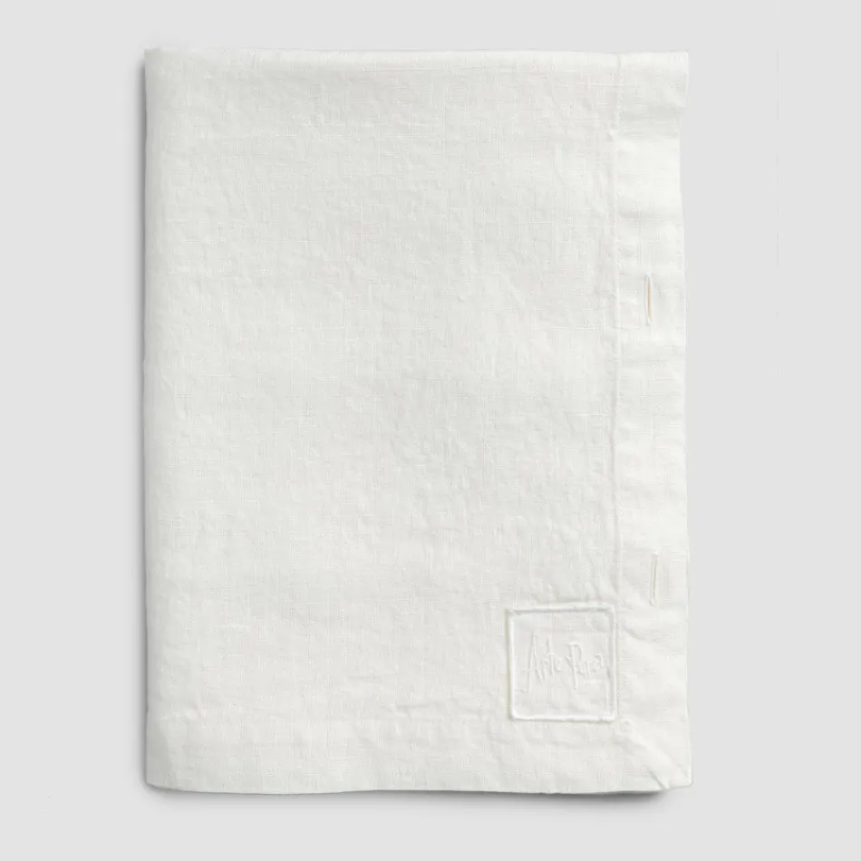 Modular Tablecloth in Colored Linen with Buttonholes and 10 Buttons - Mediterranean Viadurini