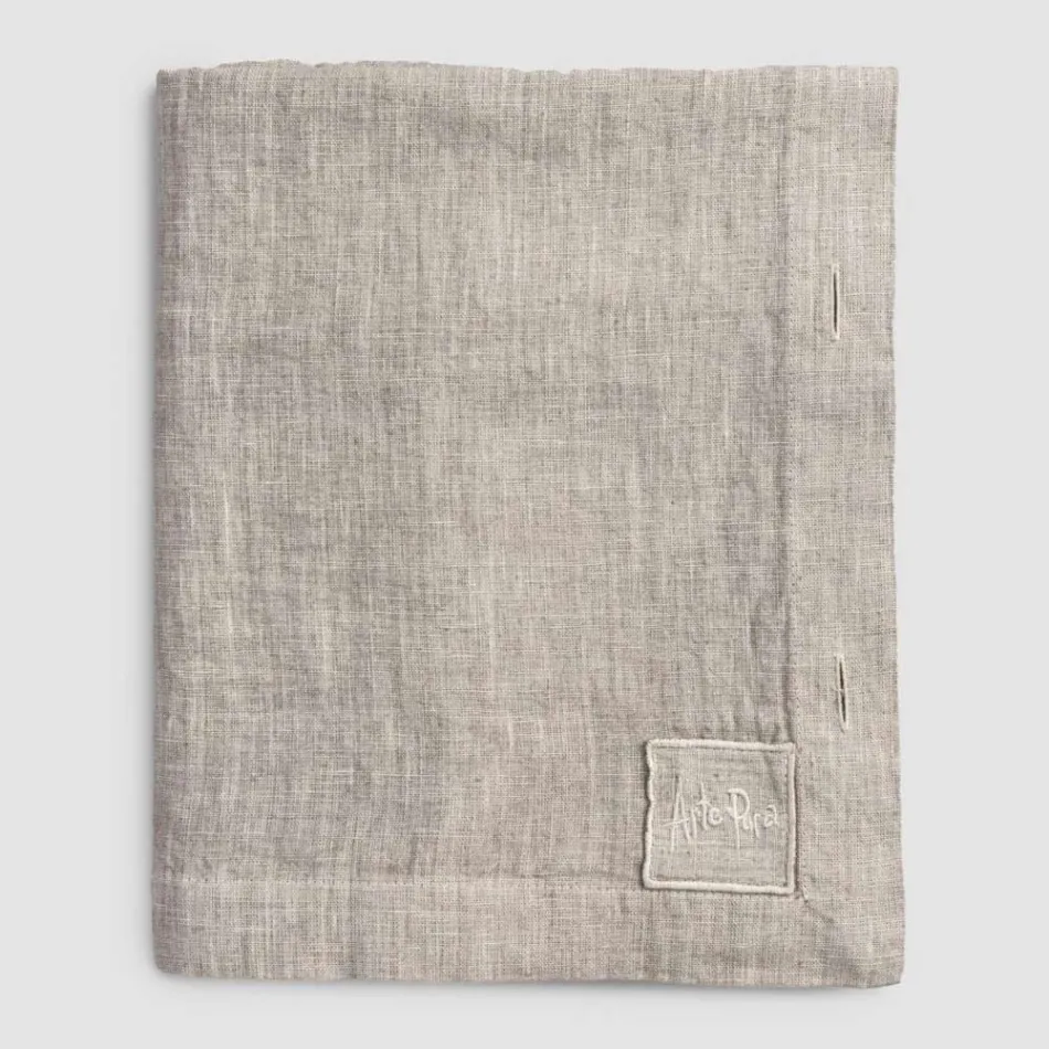 Modular Tablecloth in Colored Linen with Buttonholes and 10 Buttons - Mediterranean Viadurini