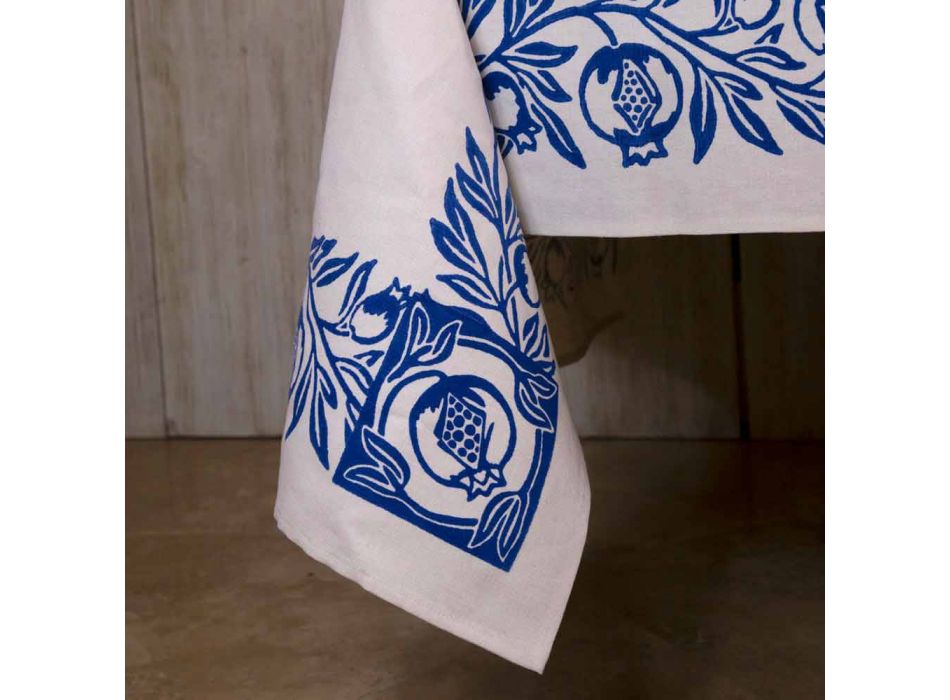 Tablecloth of Art with Hand Printed Design of High Italian Craftsmanship - Trademarks Viadurini