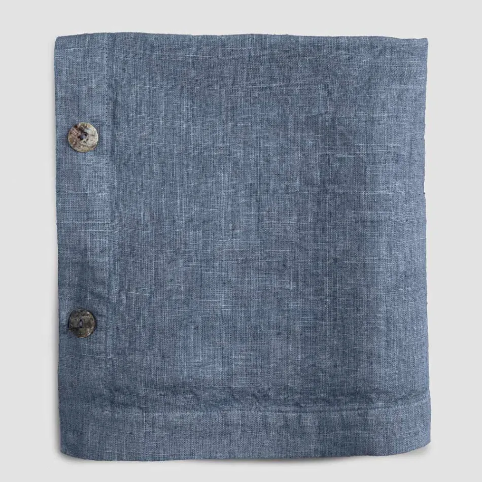 Rectangular Linen Tablecloth with Buttonholes and 12 Luxury Buttons - Mediterranean Viadurini