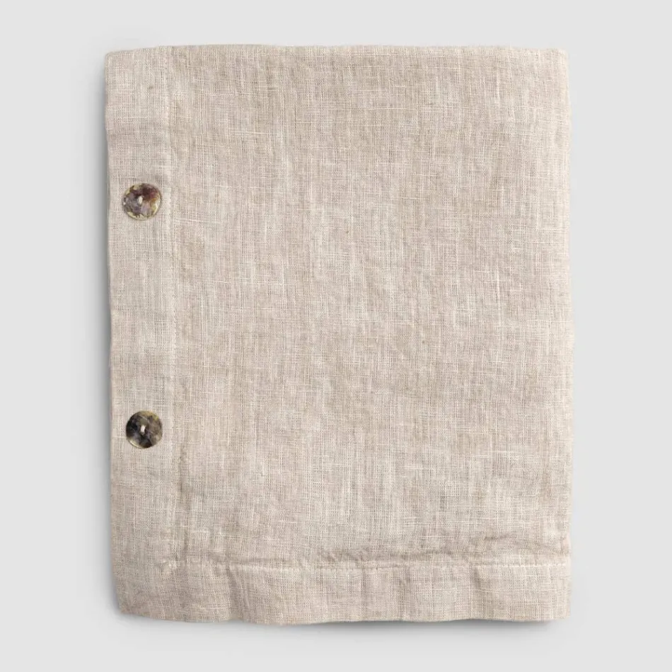 Rectangular Linen Tablecloth with Buttonholes and 12 Luxury Buttons - Mediterranean Viadurini