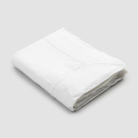 Luxury White Rectangular Linen Tablecloth with Frame or Lace - Davinci Viadurini