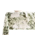 Printed and Garment-Wash Linen Tablecloth with a Lush Floral Design - Caress Viadurini