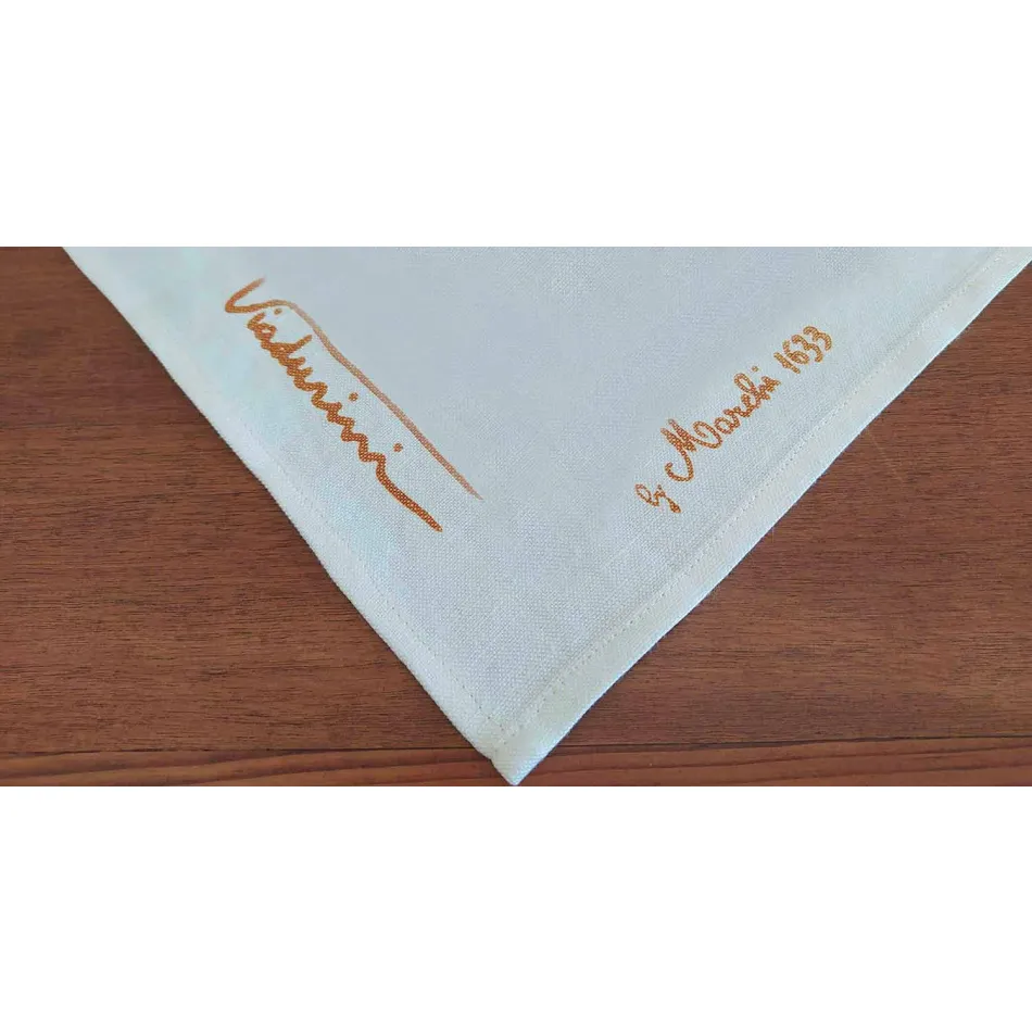 High Quality Italian Handcrafted Tablecloth with Hand Cotton Printed Viadurini