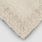 Beige Linen Square Tablecloth with Artisan Luxury Farnese Lace - Kippel Viadurini