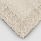 Beige Linen Square Tablecloth with Artisan Luxury Farnese Lace - Kippel Viadurini