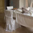 Large Rectangular Heavy White Linen Tablecloth with Framed Edges - Davinci Viadurini